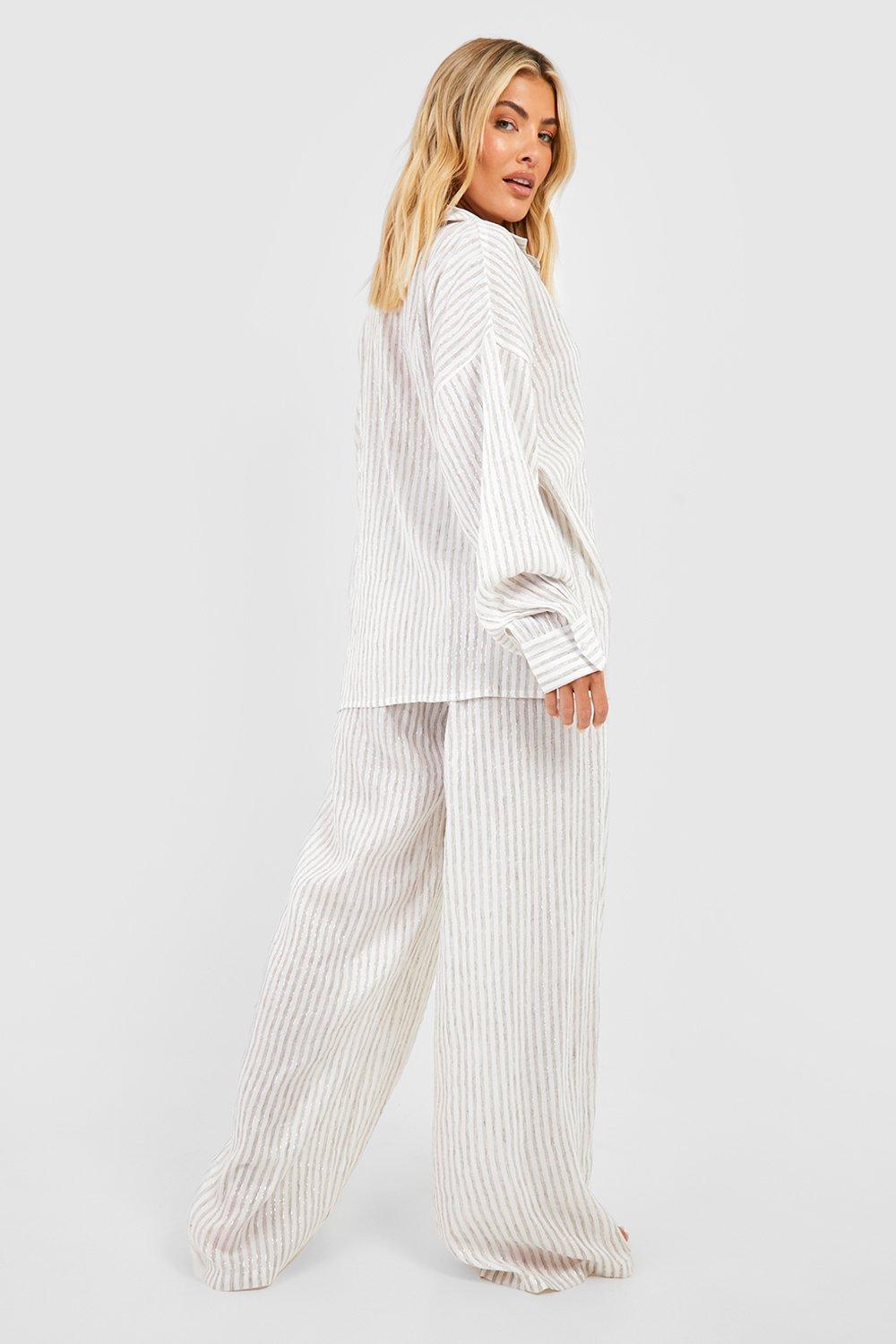 Glitter store stripe trousers